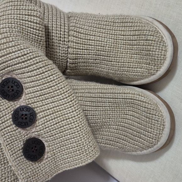 UGG Women's Beige Knit Button Boots - Picture 11 of 15